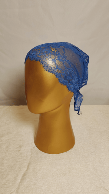 Plain Lace Cap - Cobalt Blue